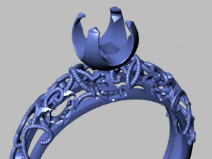 bague solitaire Modèle 3D