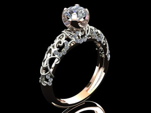 solitaire ring Model 3D