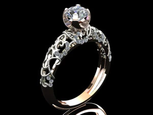 bague solitaire Modèle 3D