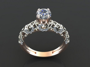 solitaire ring Model 3D