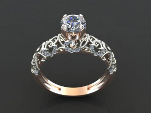 bague solitaire Modèle 3D