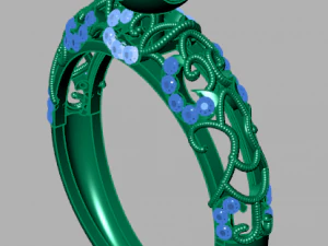 bague solitaire Modèle 3D