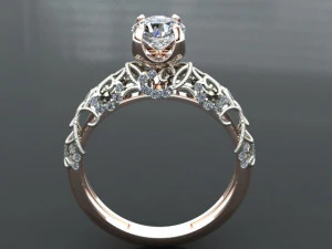 bague solitaire Modèle 3D