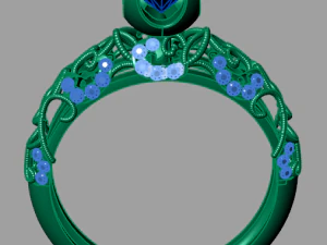 bague solitaire Modèle 3D