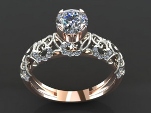 solitaire ring Model 3D