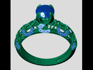 bague solitaire Modèle 3D