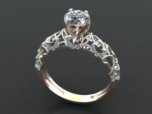 bague solitaire Modèle 3D