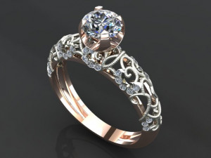 solitaire ring Model 3D