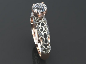 solitaire ring Model 3D