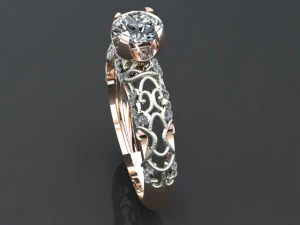 bague solitaire Modèle 3D