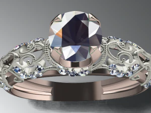 bague solitaire Modèle 3D