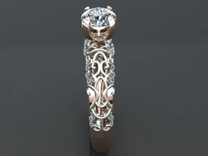 bague solitaire Modèle 3D