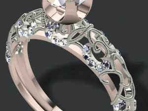 bague solitaire Modèle 3D