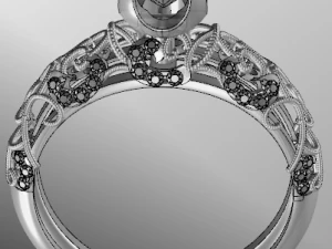 bague solitaire Modèle 3D
