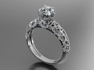 bague solitaire Modèle 3D