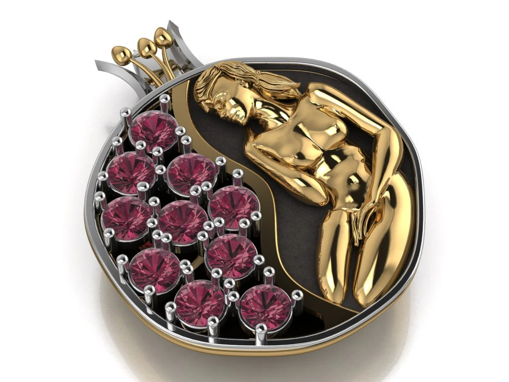 pomegranate pendant 3D Model .c4d .max .obj .3ds .fbx .stl .blend
