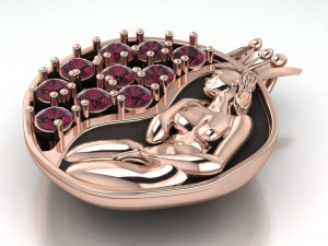 pomegranate pendant 3D Model
