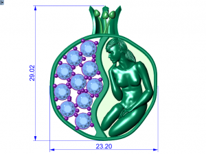 pomegranate pendant 3D Model