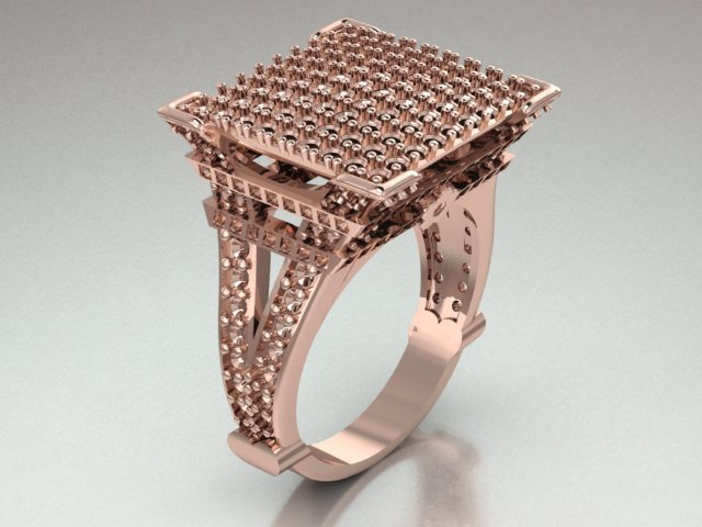 STL file Round Louis Vuitton logo replica signet ring 3D print