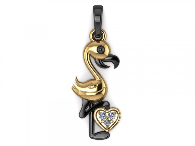 flamingo pendant 3D 模型 .c4d .max .obj .3ds .fbx .stl .blend
