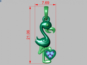 flamingo pendant 3D 模型