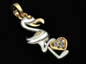 flamingo pendant 3D 模型
