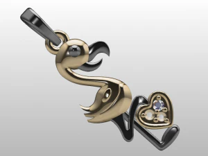 flamingo pendant 3D Model