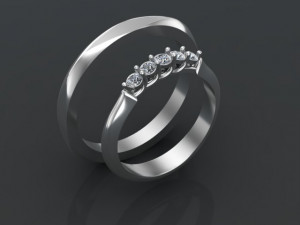 engagement ring set 3D Model