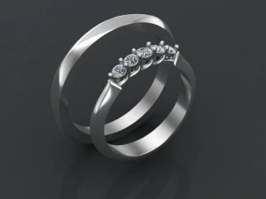 engagement ring set 3D Model