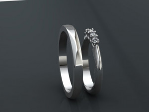 engagement ring set 3D Model