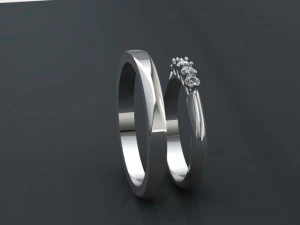 engagement ring set 3D Model