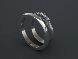engagement ring set 3D Model