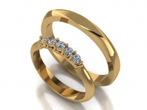 engagement ring set 3D Model