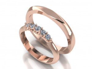 engagement ring set 3D Model