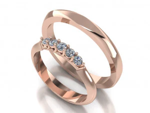 engagement ring set 3D Model