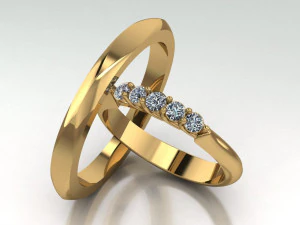 engagement ring set 3D Model