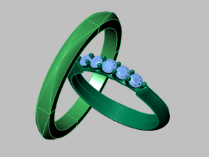 engagement ring set 3D Model