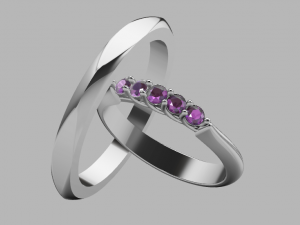 engagement ring set 3D Model