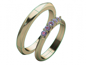 engagement ring set 3D Model