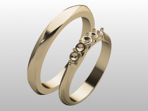 engagement ring set 3D Model