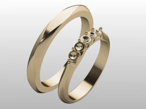 engagement ring set 3D Model