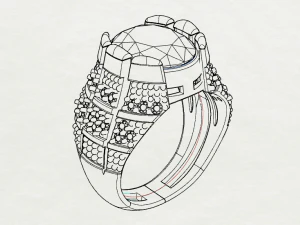 классическое мужское кольцо 3D Модель