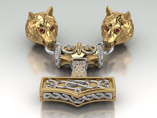 wolf pendant Modèle 3D .c4d .max .obj .3ds .fbx .stl .blend 