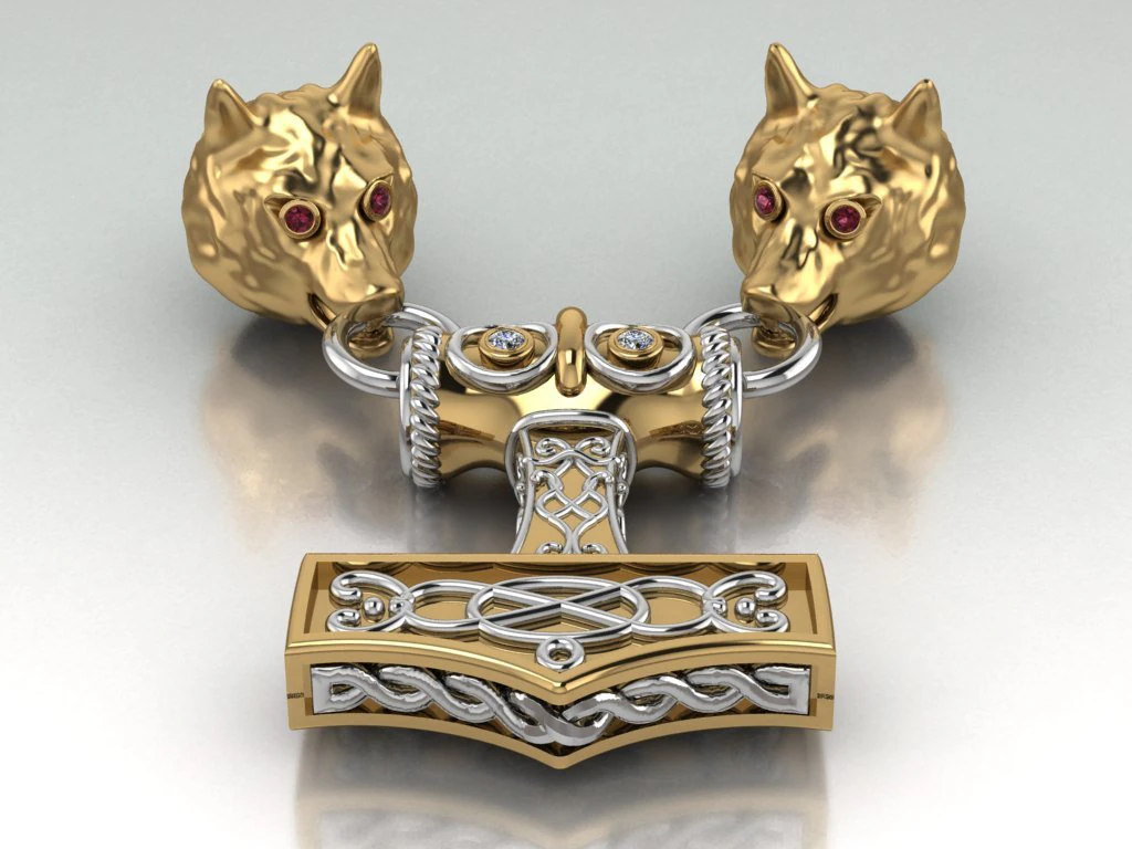 wolf pendant 3D Model .c4d .max .obj .3ds .fbx .stl .blend 