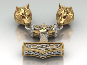 Wolf-Anh&auml;nger 3D Modell