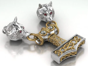 wolf pendant 3D Model