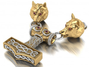 wolf pendant Modèle 3D