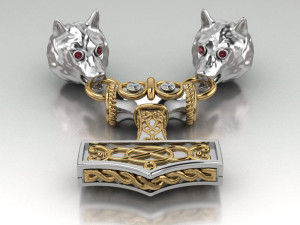 wolf pendant Modèle 3D
