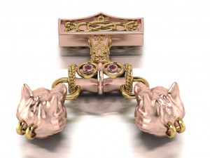 wolf pendant Modèle 3D