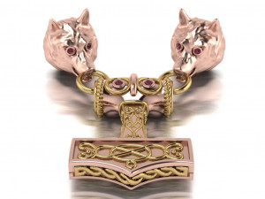 wolf pendant Modèle 3D